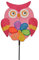 alles-meine.de GmbH XL - Windrad/Windspiel - Bunte Eule pink - Windmühle Windräder - Wetterfest für Außen Windspiele mit Spieß 92 cm - Eulen