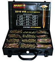 Mallette 2210 vis rocket tetefraise empreinte pozi acier bichromate -