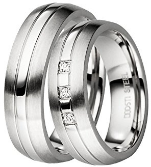DOOSTI Partnerring/Trauring Funny Chirurgischer Edelstahl mit Gratis Gravur