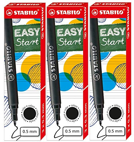 STABILO Patrone für Tintenroller EASYoriginal, schwarz, Sie erhalten 1 Packung, Packungsinhalt: 3 Patronen