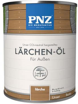PNZ Lärchen-Öl für | Nachhaltig hergestellt mit regionalen Rohstoffen | Made in Germany | Holz-Terrasse, Gartenmöbel, Gartenhaus, Zaun, Gebinde:0.75L, Farbe:lärche