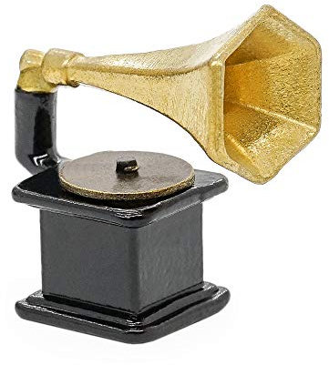 Odoria 1/12 Miniatur Plattenspieler Grammophon Puppenhaus Zubehör