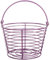 CrazyGadget® Country Farm Stye Strong Colour Metal Wire Egg Holder Stand Basket with Handle - Holds More Than 24 Eggs (Purple)