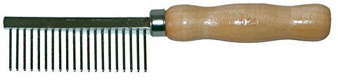 Croci C6BI0112 Kamm mit Holzgriff, Weite Zahnung, 3.5 X17 cm, Hellbraun