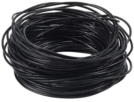 PH PandaHall 10m x 1mm Cowhide Leather Cord Black Leather Jewellery Cord Thin Leather String for Bracelet Necklace Jewellery Making Shoe Lace Hanging Ornaments DIY Crafts