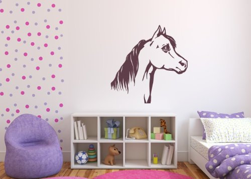 Wandtattooladen Wandtattoo - Pferdekopf Größe:78x80cm Farbe: Schablone