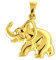 CLEVER SCHMUCK Goldener Damen Herren Anhänger Elefant 21 x 16 mm beidseitig plastisch und hochglänzend poliert 333 GOLD 8 KARAT im Etui sand