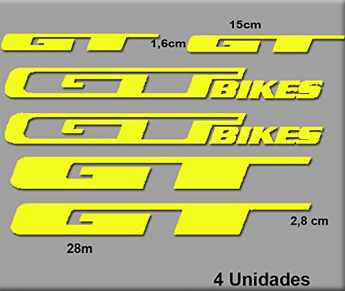 Ecoshirt EL-2DOV-4JC3 Aufkleber GT Bikes R70 Sticker Sticker Decals Aufkleber, Gelb