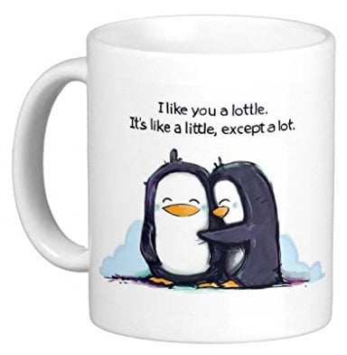Endingfo Cute Penguins Love Animal Cartoon Classic White Coffee Mug 11oz Mug Ceramic