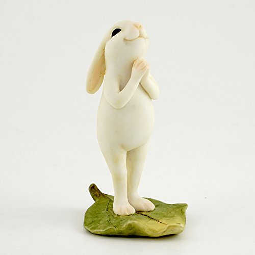 Top Collection Miniatur Fairy Garden & Terrarium Yoga Bunny in stehend Namaste Pose Statue, klein