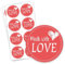 48 Aufkleber Made with love rot I Mit Liebe selbst gemacht I Ø 4 cm I Marmeladen-Sticker Geschenk-Aufkleber Geschenk-Tüten Plätzchen-Tüten I dv591