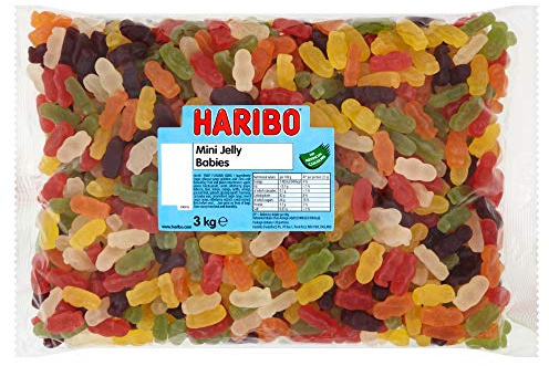 HARIBO Mini Jelly Babies – Soft and Fruity Gummy Sweets – 3kg Bulk Bag