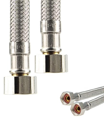 tecuro Sanitär Verbindungsschlauch 3/8 ÜWM x 3/8 ÜWM x 800 mm, KTW-A- DVGW geprüft, temperaturbeständig von -5°C bis 70°C