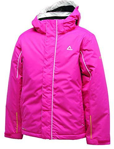 Dare2b Affable Kids Boys Girls Childrens Unisex Hooded Waterproof and Breathable Insulated Ski Jacket/Coat (Fuchsia, Youth 15 Years