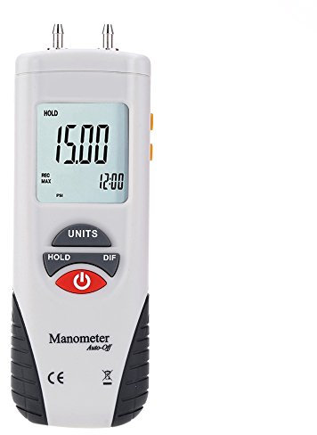 Manómetro Digital, Mengshen Medidor de presión de Aire Digital Profesional & Manómetro diferencial - ± 13.79kPa / ± 2 PSI, M1890
