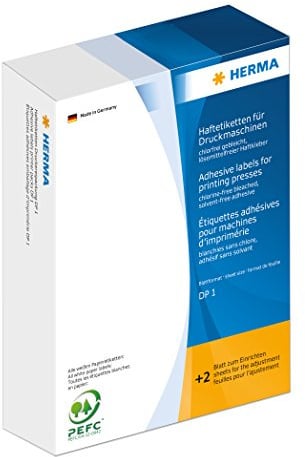 HERMA 2762 Haftetiketten für Druckmaschinen rund, 5000 Stück, Ø 32 mm, Blattformat 168 x 120 mm, DP1, selbstklebend, mit Greifer- und Anlagerand, matt, blanko Papier Klebeetiketten Aufkleber, rot