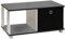 Furinno Basic Home Couchtisch mit Einschub, Holzverbundwerkstoff, PVC-Rohre und Vliesbehälter, Schwarz, 40.01 x 40.01 x 34.93 cm
