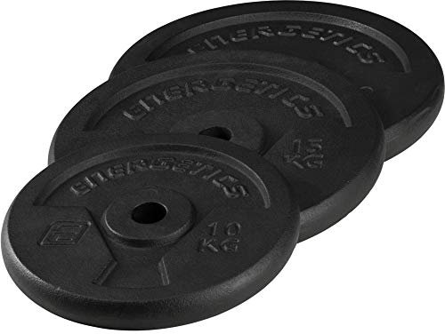 ENERGETICS 108793 Hantelscheibe Guss 10 kg, Schwarz
