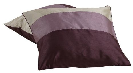 viceroy bedding Pair of 18 Purple, Lilac, Cream Faux Silk THREE TONE Co-ordinating CUSHION COVERS