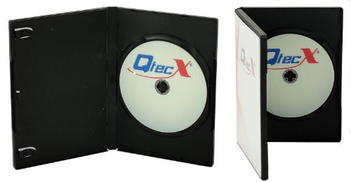 100 Custodie DVD Singole in plastica Nera, Box porta Dvd/cd - Qtecx