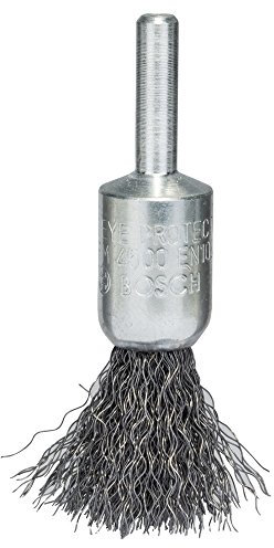 Bosch 1x PRO Steel Longlife End Brush, Crimped Wire for 6 mm Cylindrical Shank and Drill (Ø 15 mm, Professional Accessory Rotary Drill/Drivers)