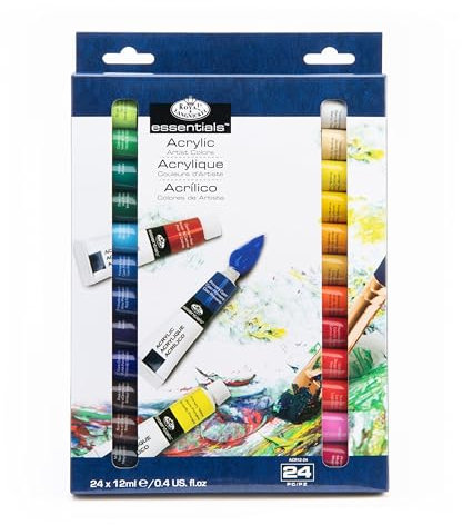 Royal & Langnickel ACR24 Assortiment de 24 Tubes de peinture acrylique 24 x 12 ml