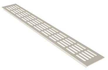 Aluminium Lüftungsgitter Stegblech Lüftung 80mm x 500mm in Weiss pulverbeschichtet RAL 9010