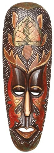Wogeka Masque doré 50 cm tortue Schildi en bois fait main animal africain Maske26
