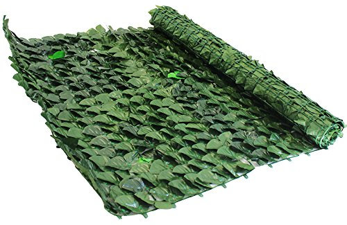 Siepe Finta Artificiale Rotolo Rete Frangivista Frangivento Ornamentale 1680 Foglie Foglia Edera finta Prato Lauro Osmantus Sintetica Anticaduta per Ringhiera Terrazzo Balcone Giardino