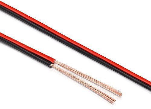 Manax - Cavo per altoparlante 2 x 1,50 mm2 CCA (cavo cassa/audio) 2 x 1,50 mm2. 20m 1,50mm² - 1 Ring rosso/nero