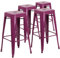 Flash Furniture Kai Barhocker für drinnen und draußen, 76,2 cm hoch, rückenfrei, Violett, 4 Stück