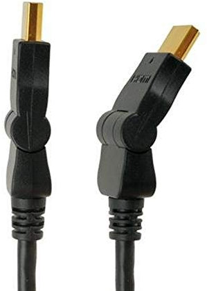 HDSupply HC060-03 Cable HDMI de alta velocidad con conexión de Ethernet HDMI-A macho (19 pines) a HDMI-D macho (19 pines) 2 veces blindado contactos dorados, enchufes giratorios, 3,00m, negro