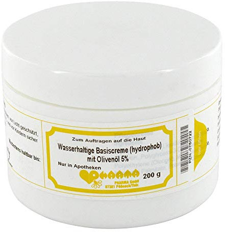 WASSERHALTIGE Basiscreme hydrophob m.5% Olivenöl 200 g