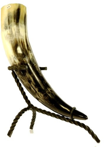 Naturprodukte-MV Trinkhorn ca. 0,5l mit Trinkhornständer Methorn mit Horn Ständer