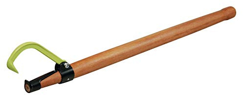 Timber Tuff 4-Foot Cant Log Roller, Lightweight Wood Handle and Hook Tool for Heavy-Duty Lifting, Lumber, Logging, and Firewood, TMW-30, Brown