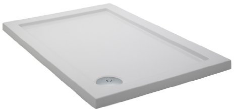 Nuie NTP011 | Modern Bathroom Rectangular Slimline Pearlstone Shower Tray, 700mm x 1200mm, Gloss White