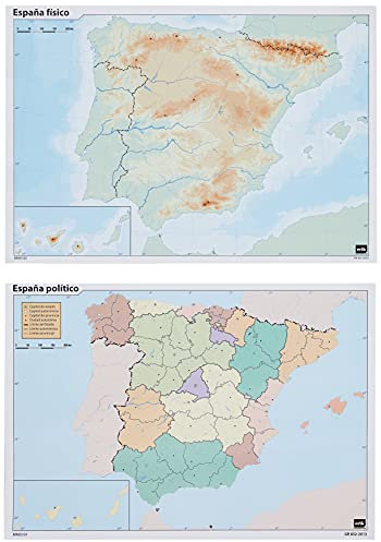 Grupo Erik - Pack 10 Mapas Mudos España Politica Fisica
