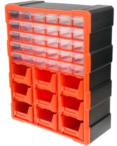 Tactix 320644 30 Drawer Cabinet, Black/Orange