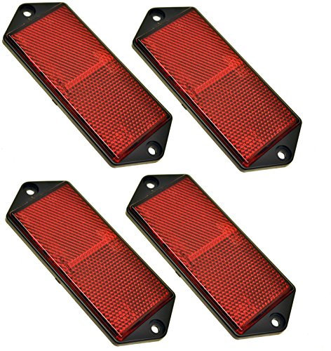 Red Large Rectangular Rear Reflector Pack of 4 Trailer Fence / Gate Post TR073