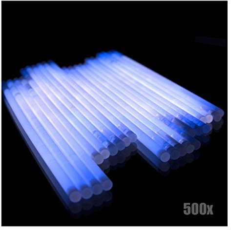 KNIXS 500x Arm-Knicklichter – Gletscherweiß / Weiß inkl. 500x 3D-Verbinder und 10x Ballverbinder und 7-Lochverbinder, seit 15 Jahren in Profiqualität, Glowstick / Leuchtstab - für Party, Festival, Geburtstag oder als Dekoration