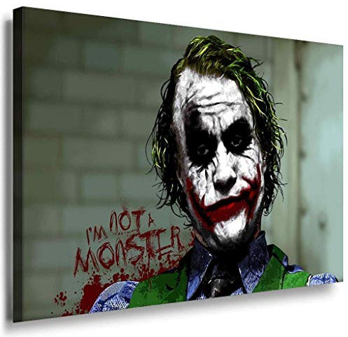 LaraArt Bilder I am not a monster Joker Leinwandbild / LaraArt Bilder / Mehrfarbig + Kunstdruck XXL f04 Wandbild 80 x 60 cm