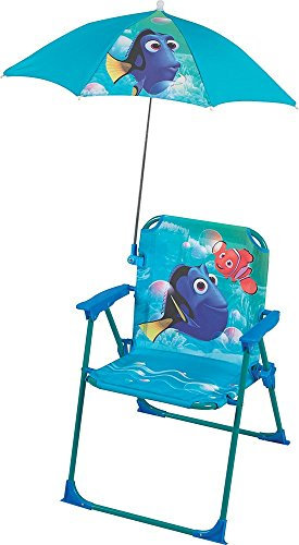 Fun House Dory Silla Plegable con sombrilla para niños, Acero, Azul, 38x8x50 cm