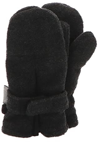 Sterntaler Unisex Kinder Fäustlinge mit Daumen aus Microfleece, Elastischer Einsatz und Klettverschluss Fäustlinge, Anthrazit Melange, 1