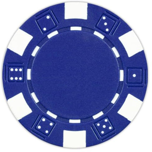 Da Vinci 50 Clay Composite Würfel, gestreift, 11,5 g, Pokerchips, Blau