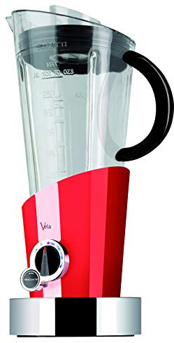 BUGATTI, Vela Evolution, Electric Blender for Milk Shakes and Smoothies, Ice Crusher Function Included, 4 Speeds, Capacity 1.5 Liter, 500 W, Innovative Design, Red Color