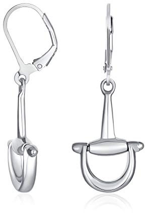 Equestrian Equine Pferdegeschenk Cowgirl Leverback Hängende Trense Pferdeohrringe Westernschmuck Für Frauen Teenager Polierter Abschluss .925 Sterling Silber