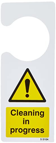 Caledonia Signs 55104 Cleaning in Progress, Door Hanger,80x205 mm