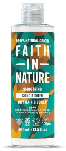 Faith In Nature Natural Jojoba Conditioner, Smoothing, Vegan & Cruelty Free, No SLS or Parabens, For Normal to Dry Hair, 400ml