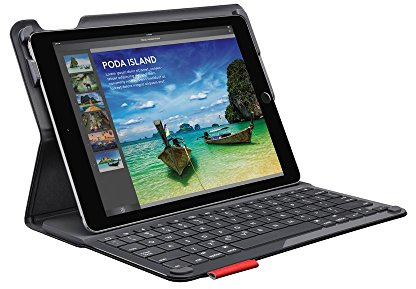 Logitech Type+ iPad Case with Wireless Bluetooth Keyboard | For iPad Air 2 (Models: A1566, A1567), iOS Shortcut Keys, Long Battery Life, QWERTY UK Layout - Black