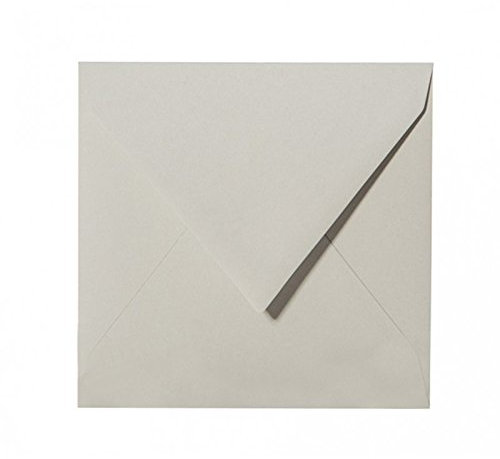 Paper24 50 quadratische Briefumschläge 125 x 125 mm, 12,5x12,5 cm, 120 g/m² mit Dreieckslasche Farbe: 04 Grau